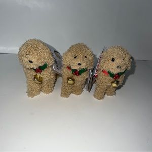 3 Target Wondershop Golden Doodle Labradoodle Dog Fabric Christmas Ornament 2022